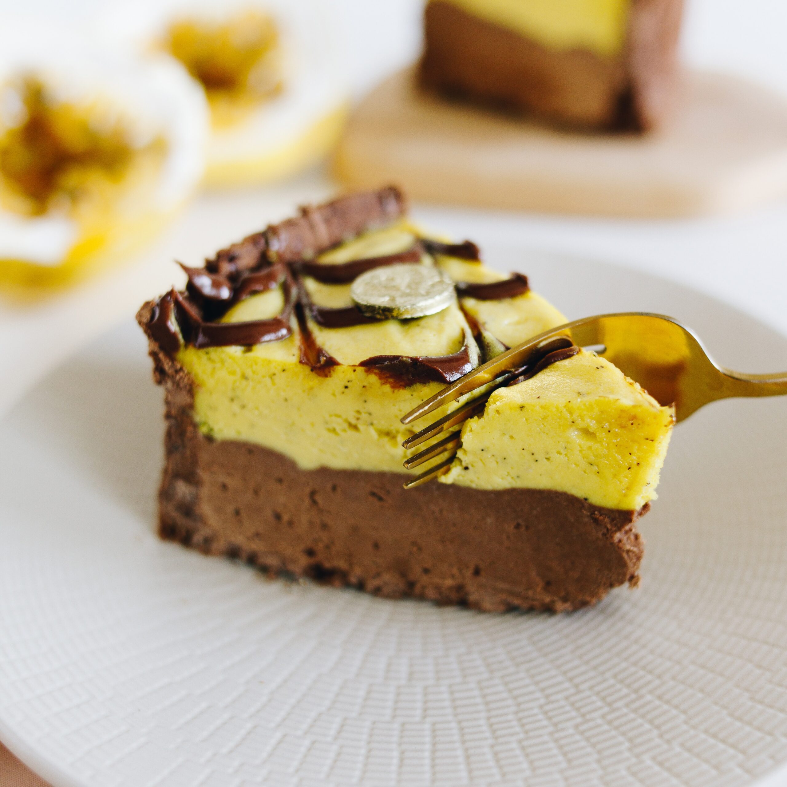 Torta Maracujá com Chocolate (Fatia e Inteira)